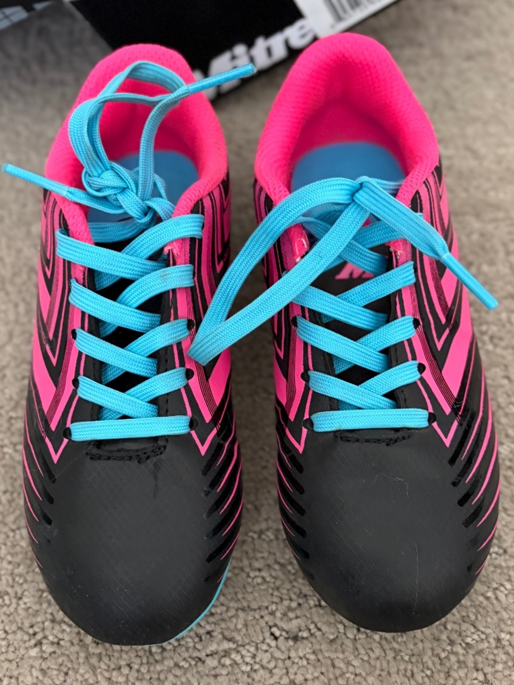 Mitre Electon Girls Soccer Cleats Sneakers Shoes Size 12 Pink Black Blue